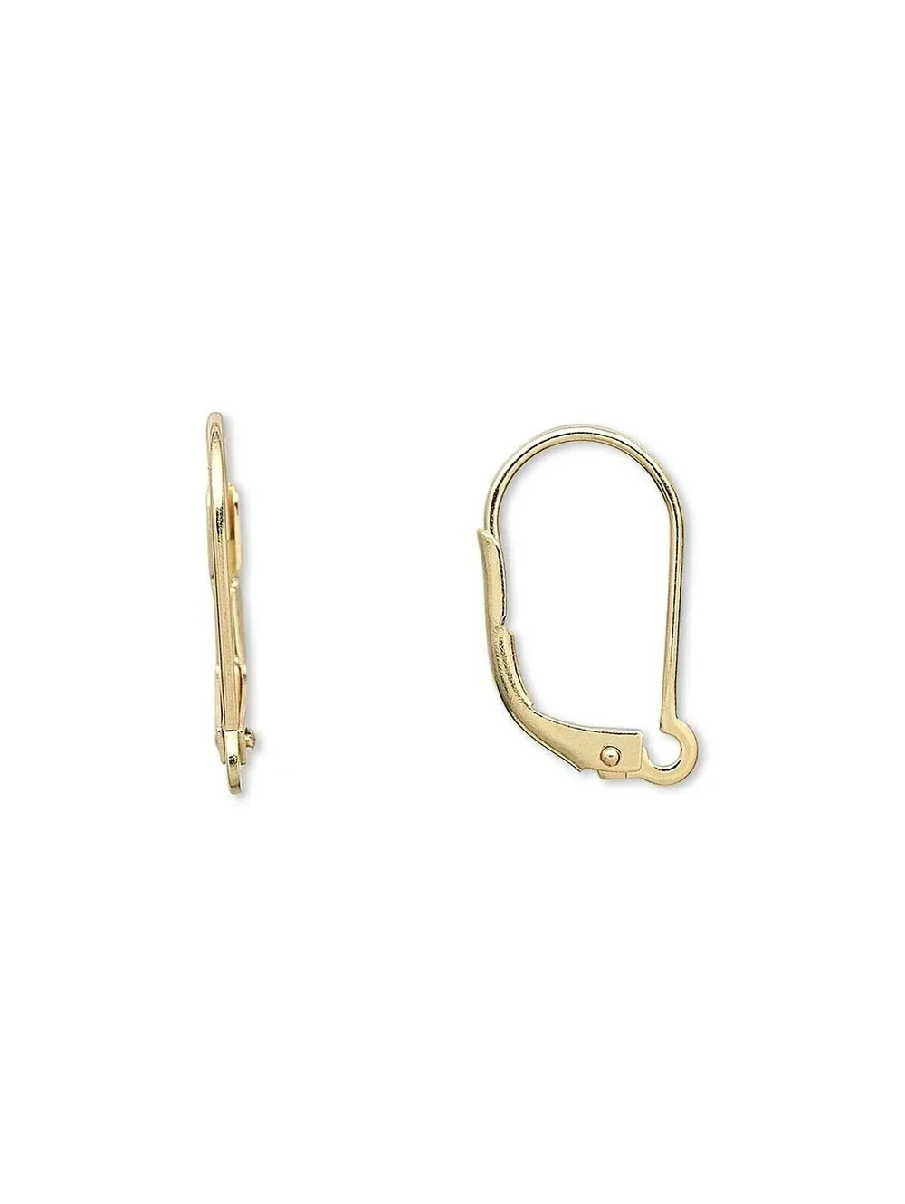 Gold 14K Plated Open Half Loop Leverback Earwires Earring Hooks Findings 10 pcs